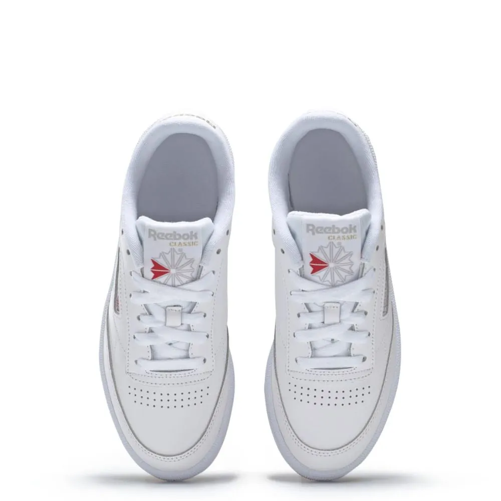 Linen Air Reebok Women's Club C 85 in White/Light Grey/Gum