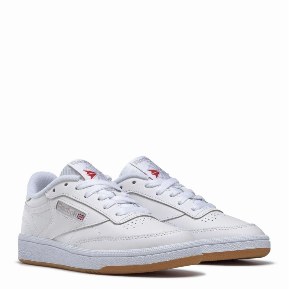 Snow Warm Old School Reebok Women's Club C 85 in White/Light Grey/Gum