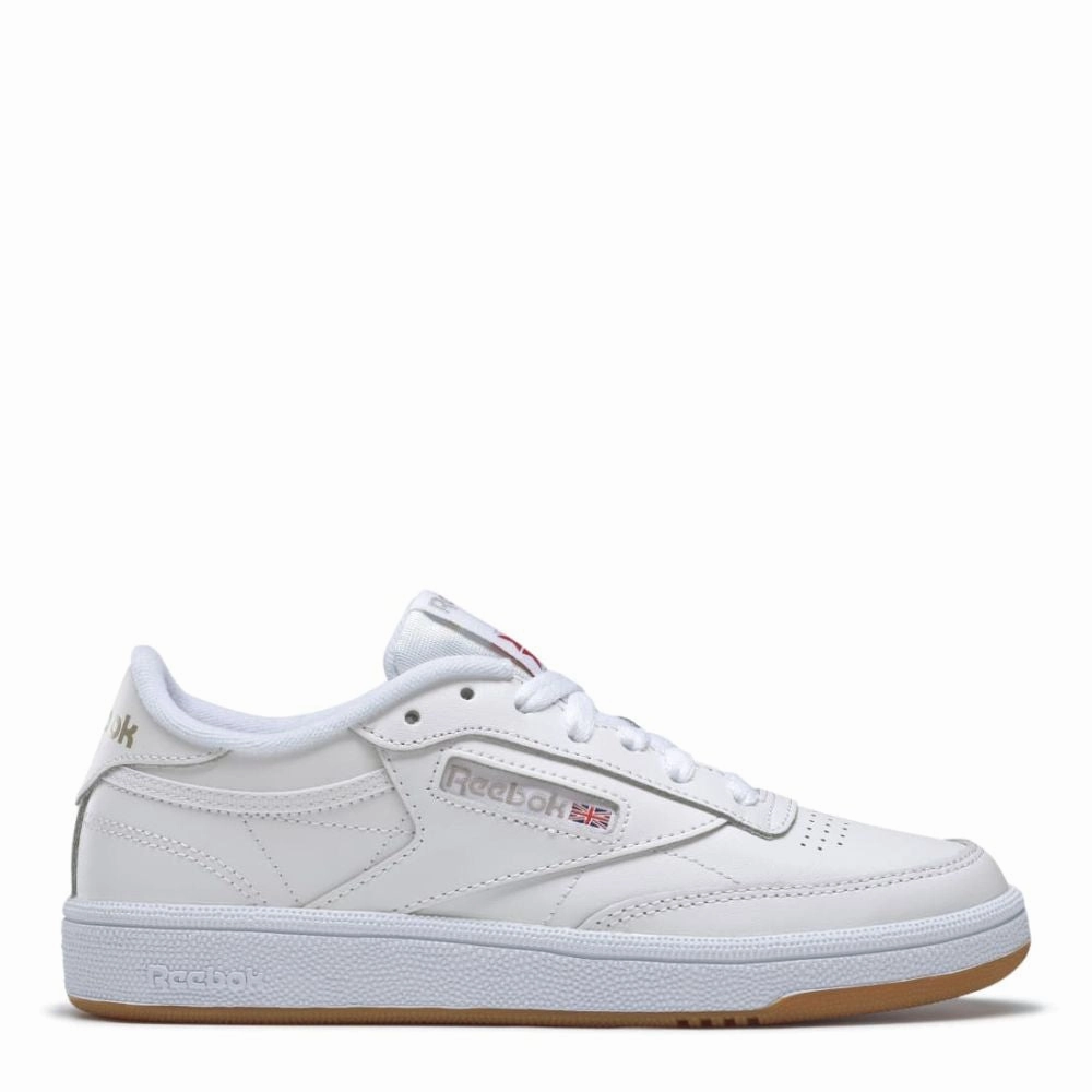 Reebok Women's Club C 85 in White/Light Grey/Gum World Walk Hero Edge