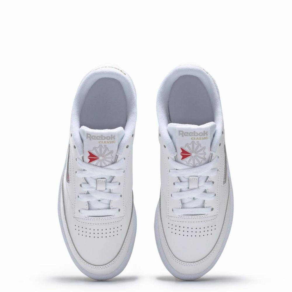 Linen Air Reebok Women's Club C 85 in White/Light Grey/Gum