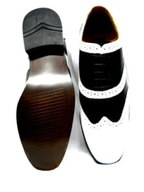 Flat Form Armani -- Men's Dress Oxford -- White/Black
