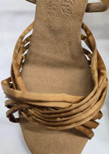 Secure fit Heart Glow 2.5" Jessica II -- Women's Latin Ballroom Sandal -- Tan Satin