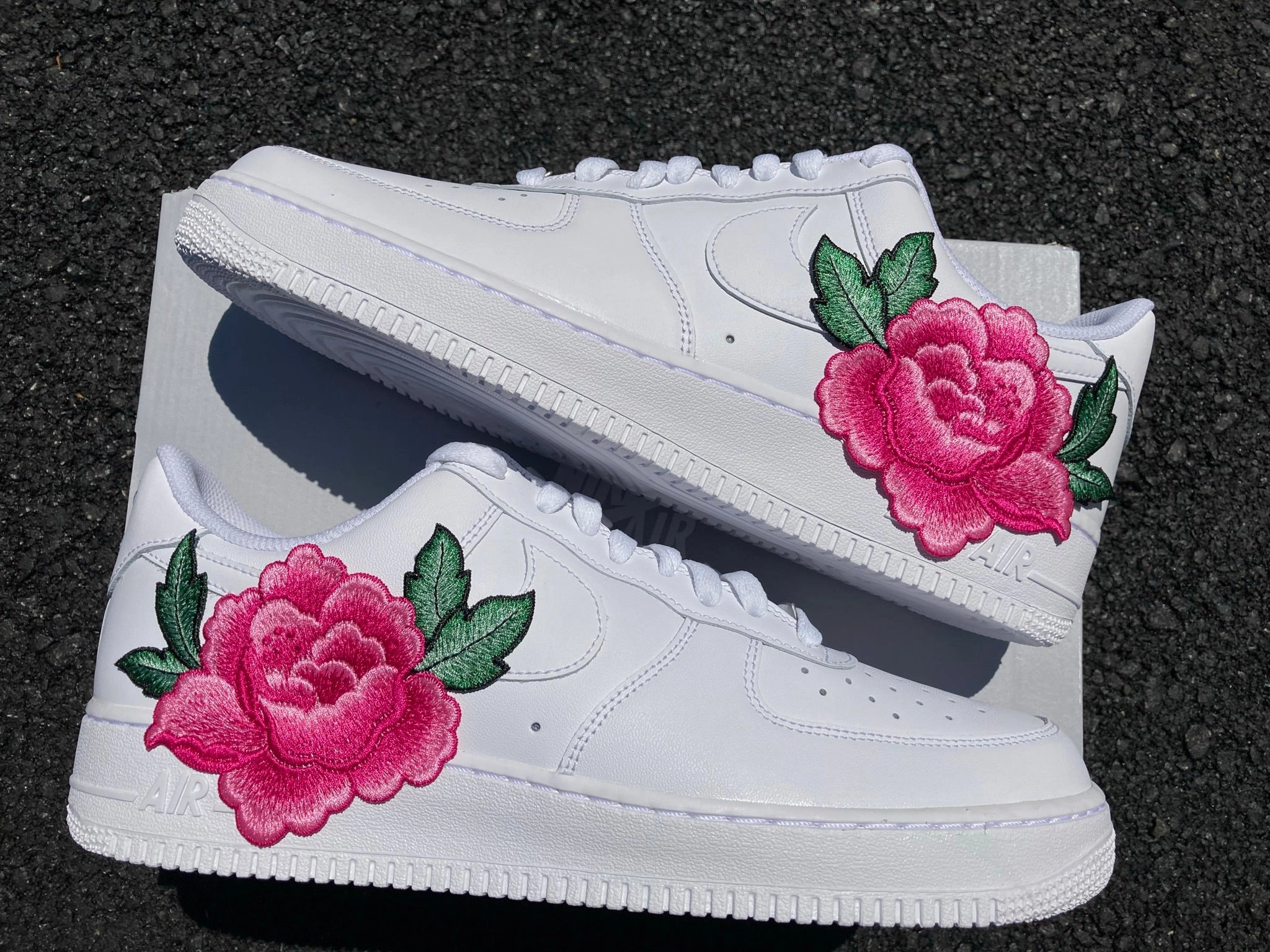 Air Force 1 07 Low 2.0 Pink Rose Flower Floral Custom Shoes All Sizes AF1 Sneakers Comfort arch