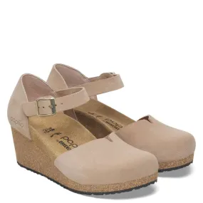 Yellow Warm Birkenstock Mary Suede Leather in Warm Sand Foot Supportive