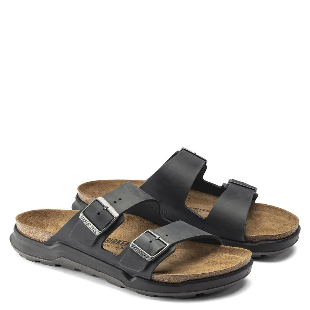 Birkenstock Men's Arizona Cross Town Oiled Leather in Black Shock Edge High Energy Return Chic Tones