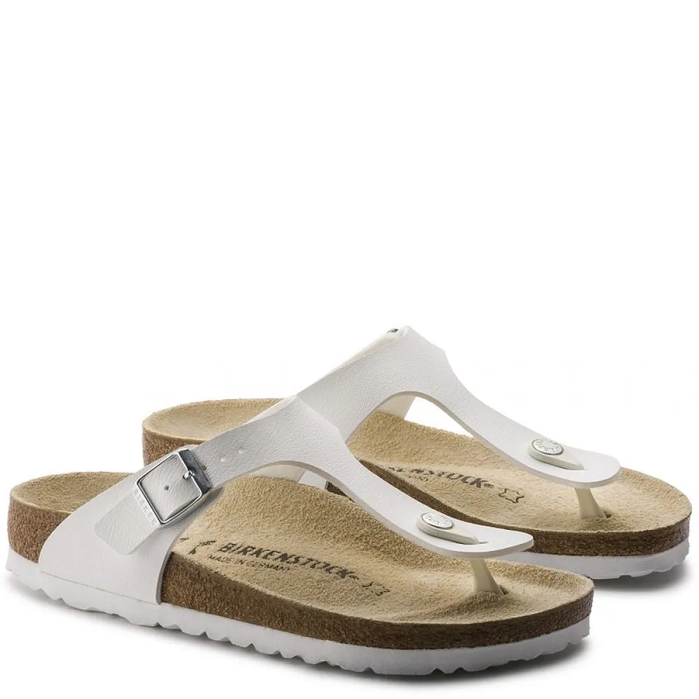 Trendy Outdoor Shoes Birkenstock Women's Gizeh Birko-Flor in White Sandal Collection