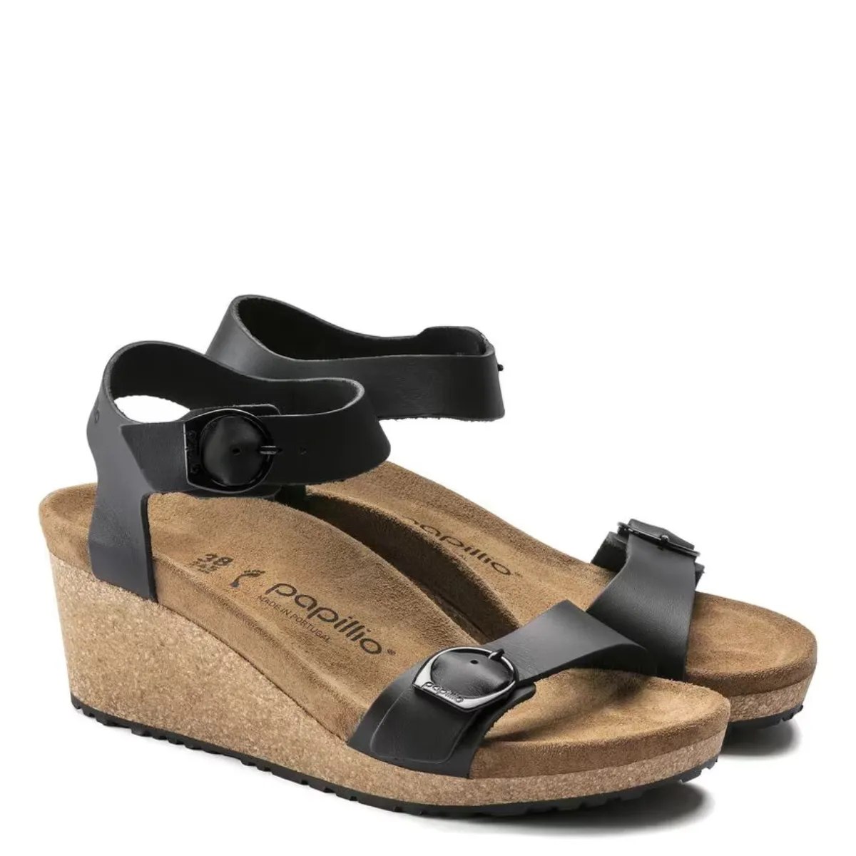 Birkenstock Women's Soley Leather in Black Quick Comfort Comfortable Vacation Shoes Relaxed Beach Shoes