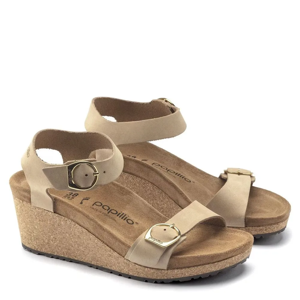 Beach Fun Bronze Pop Birkenstock Women's Soley Nubuck Leather in Sandcastle Chic Sandal Styles