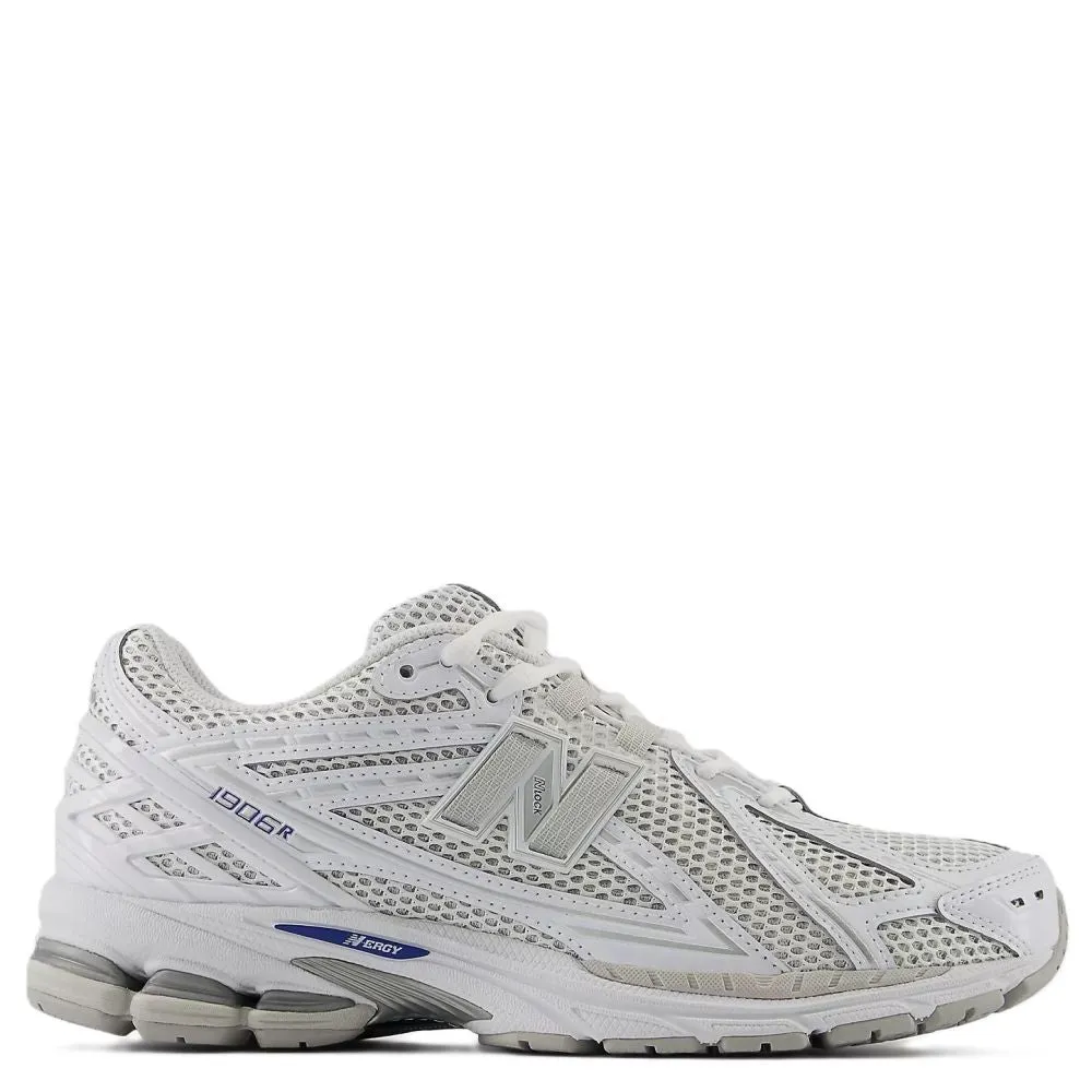 Chic Sandals New Balance Women's 1906R in White with Team Royal and Silver Metallic Washable