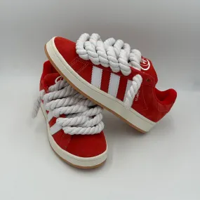 Long Move Mind Ease Adidas Campus 00s Red "Rope Laces" White