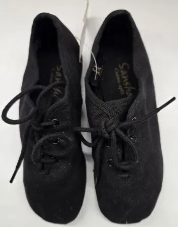 Comfortable Design Carousel -- Children's Canvas Split Sole Jazz Shoe, Suede Sole -- Black