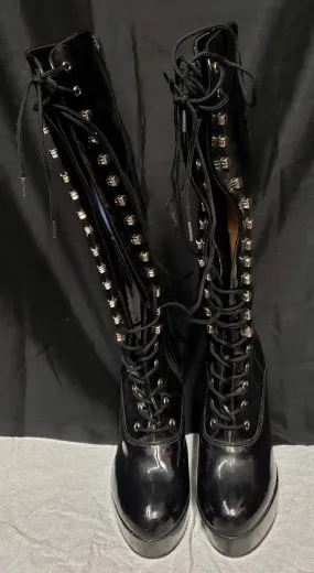 4" Exotica -- Women's Platform Dress Boot -- Black Patent Comfortable Walk