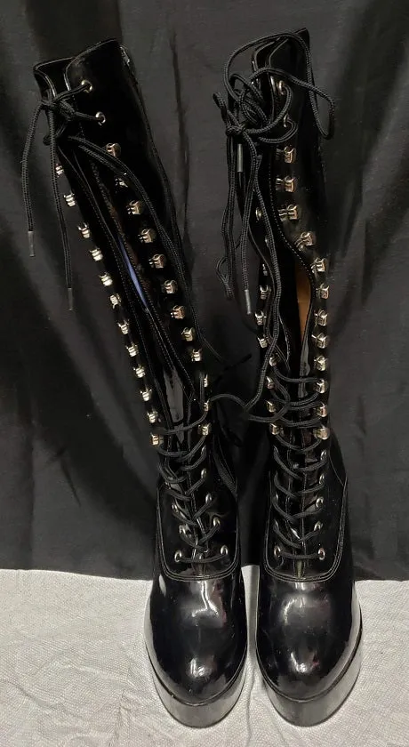 4" Exotica -- Women's Platform Dress Boot -- Black Patent Comfortable Walk