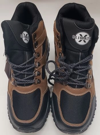 Austen -- Men's Suedine Hiker -- Brown/Black Fur Trim Breathable Upper