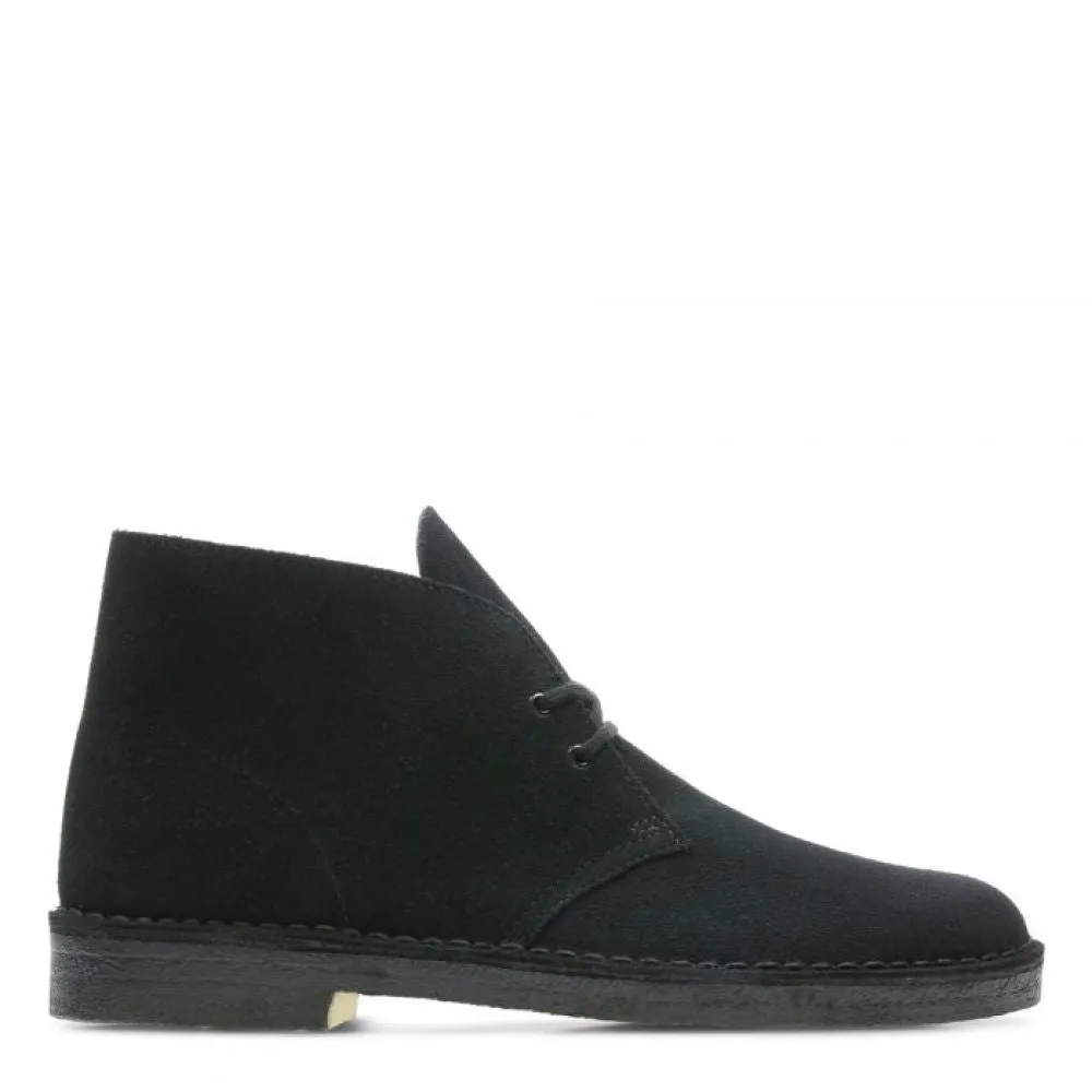 Wine Rich Clarks Men's Desert Boot in Black Suede Anti   Odor