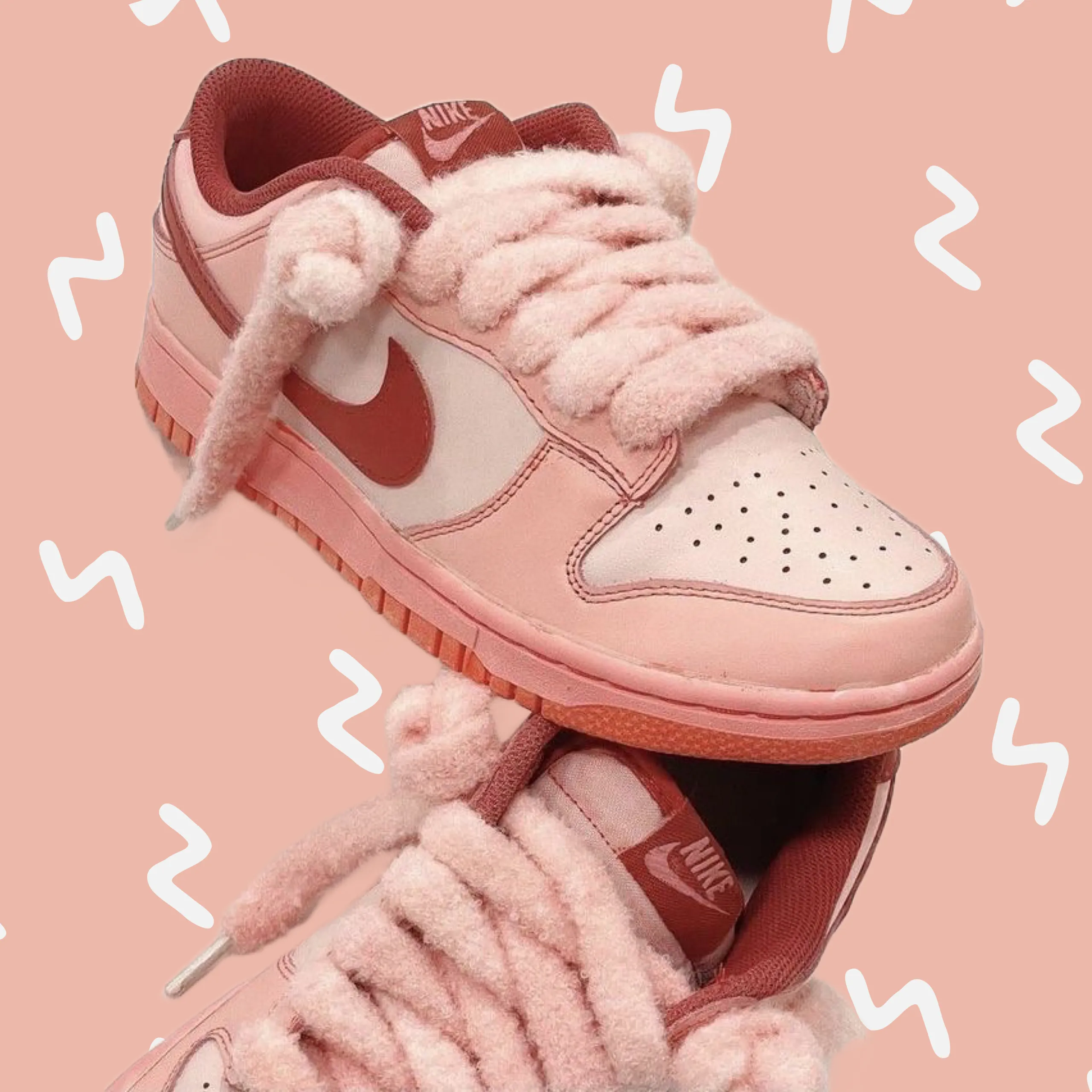 Custom Plush Lace Dunks Comfort Stand Cold Safe