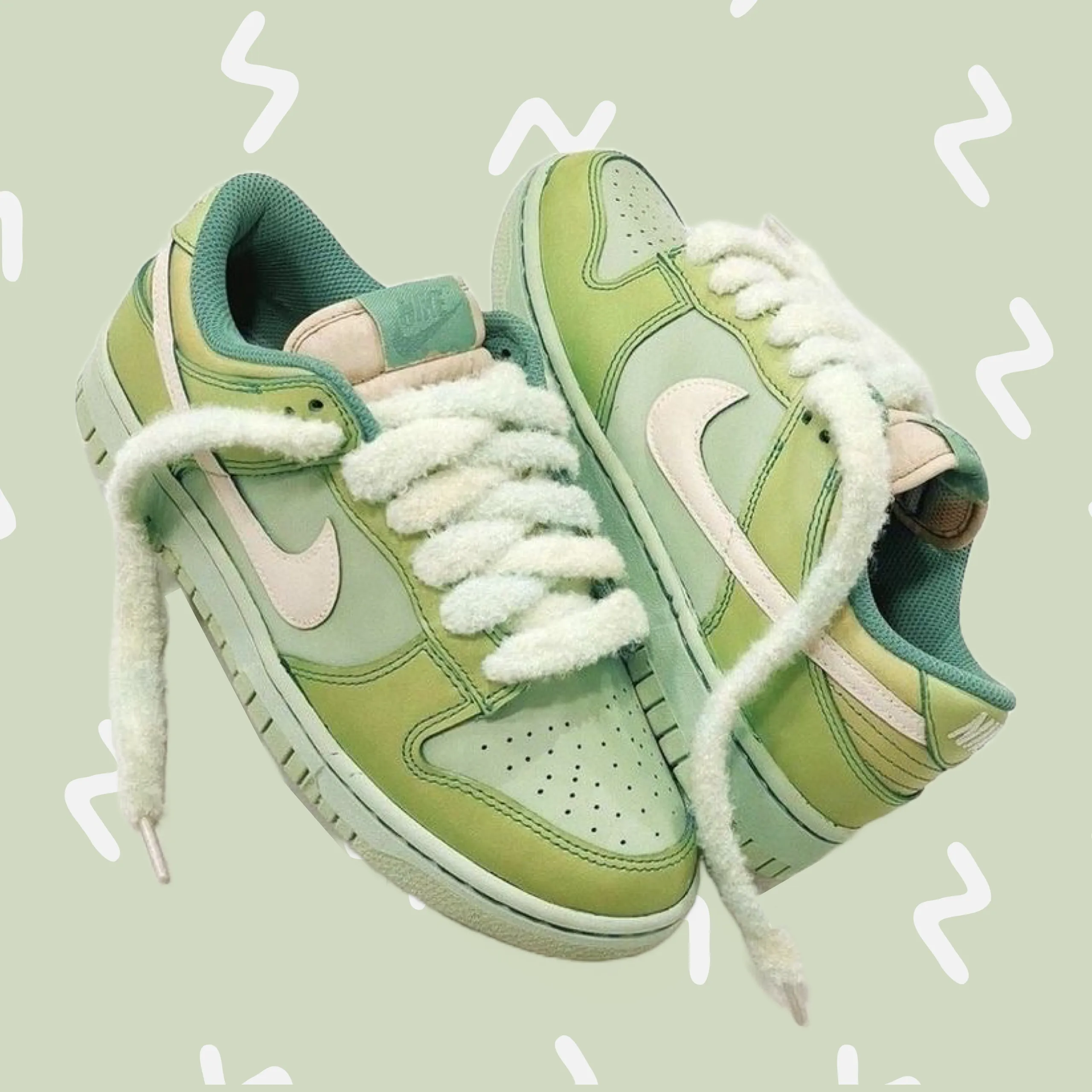 Custom Plush Lace Dunks Curve Hug Weekend Casual