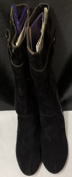 Mark Shade hand craft Classic -- Women's Flat Heel Dress Boot --Black Suedine