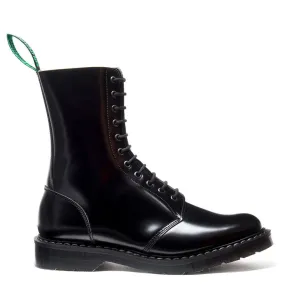 Cloud Step Solovair 11 Eye Astronaut Boot in Black Hi-Shine Modern Edge zipper