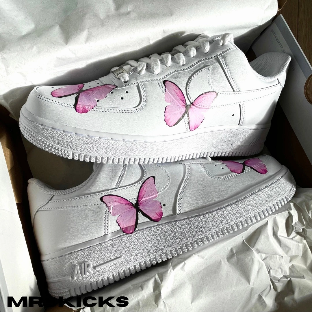 Zip Up Custom Pink Butterfly Airforce 1