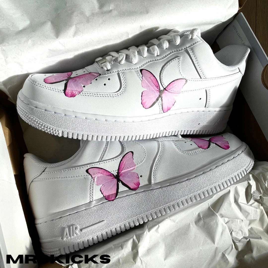 Deep Shade Custom Pink Butterfly Airforce 1