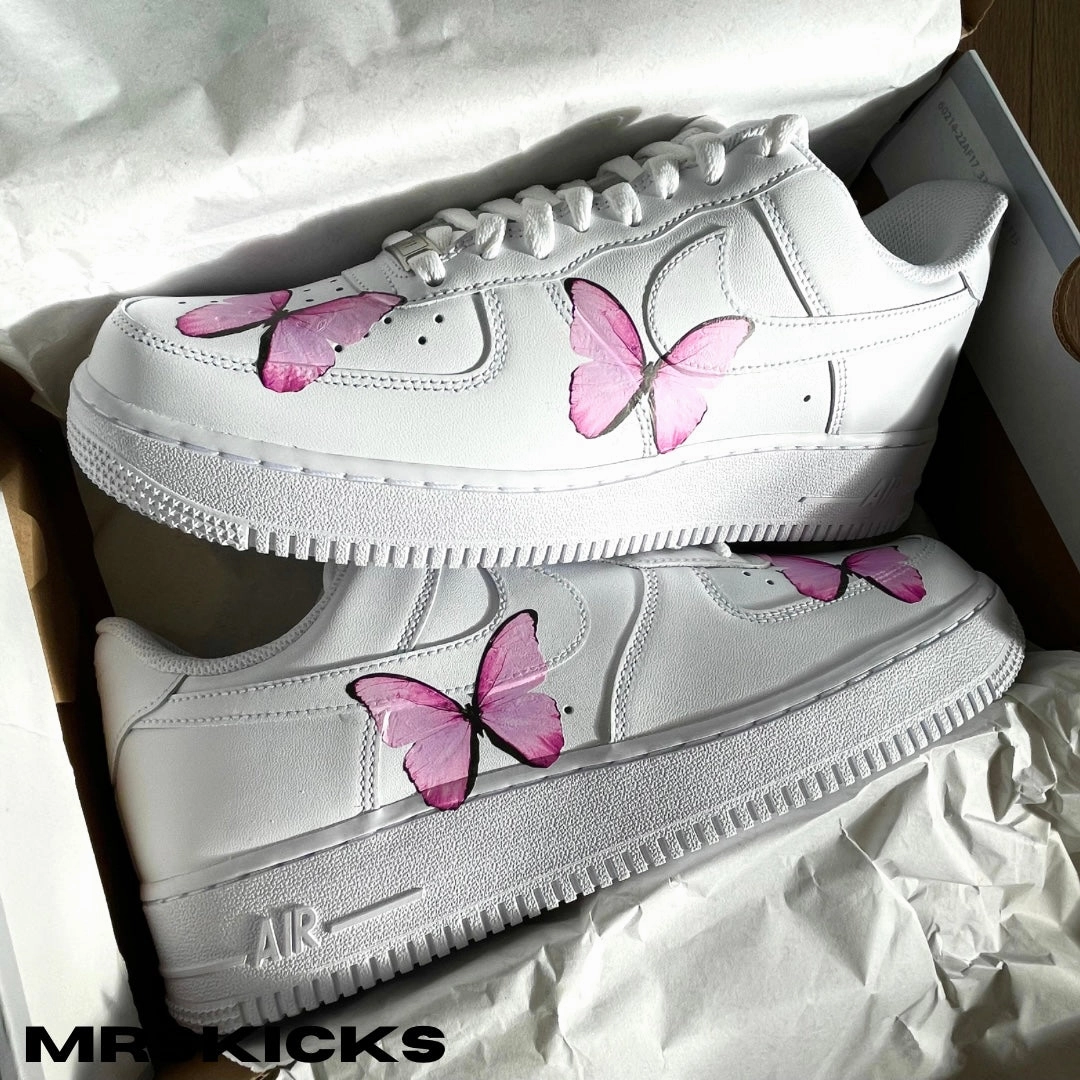 Deep Shade Custom Pink Butterfly Airforce 1