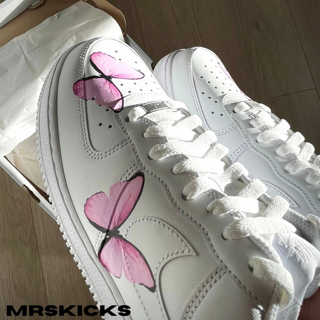 Custom Pink Butterfly Airforce 1 Dad Style Swift Glide