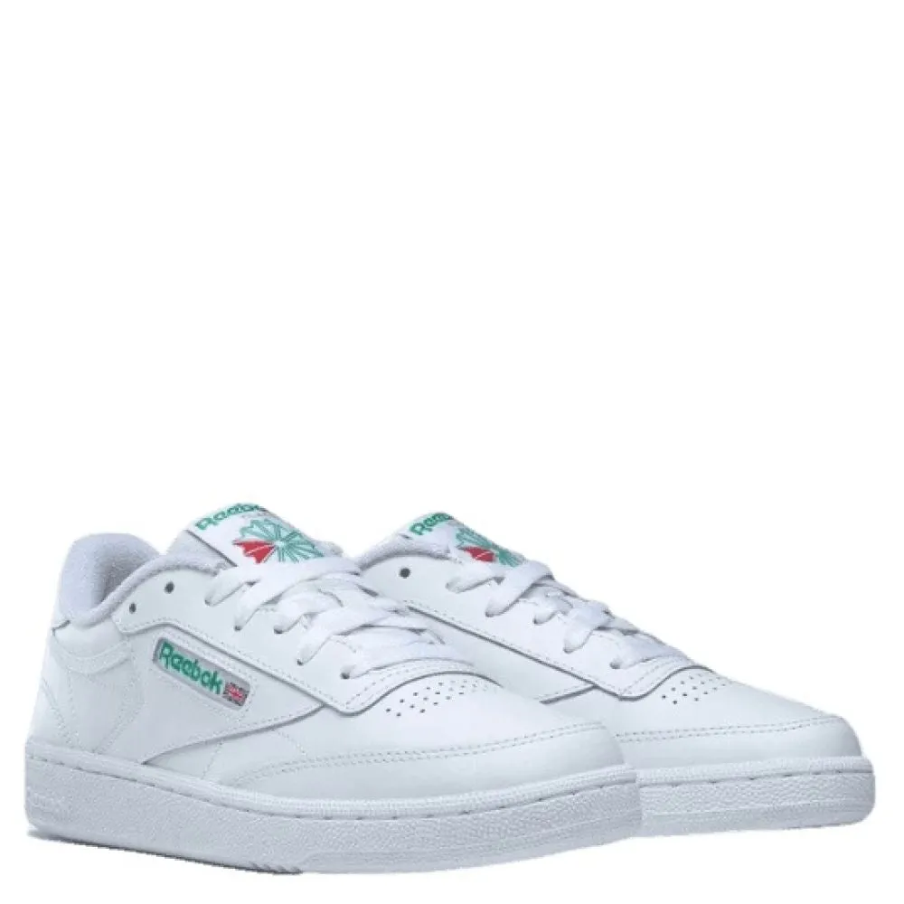 Pond Walk Garden Mood Reebok Women's Club C 85 in White/Glen Green