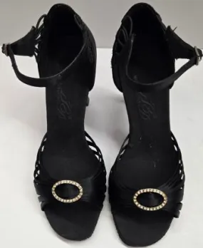 Care Ease Casual Move 3" Stephanie II -- Women's Flare Heel Rhinestone Ballroom Sandal