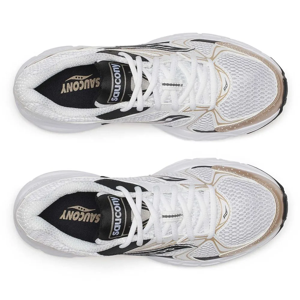 Saucony Women's Ride Millennium in White/Gold/Black Sand Move Training Mode
