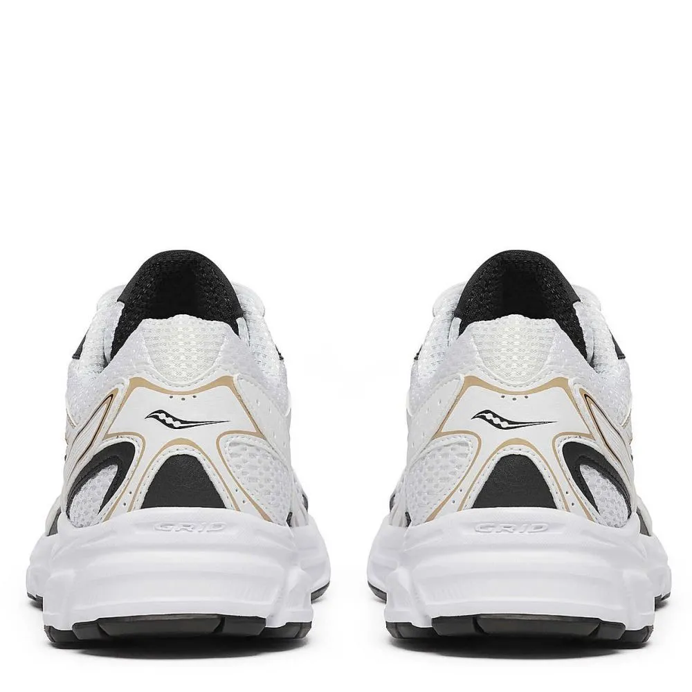 Saucony Women's Ride Millennium in White/Gold/Black Heritage Line Youth Fresh