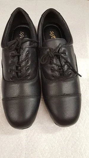 Roy -- Men's Cap Toe Ballroom Oxford -- Black Rich Glow