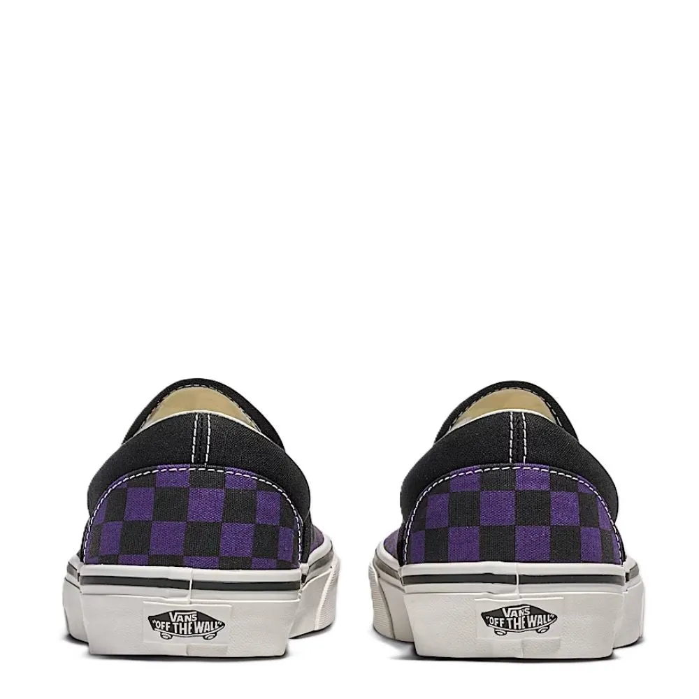 Vans Checkerboard Classic Slip-On in Black/Gothic Grape Pool Time Free Pace