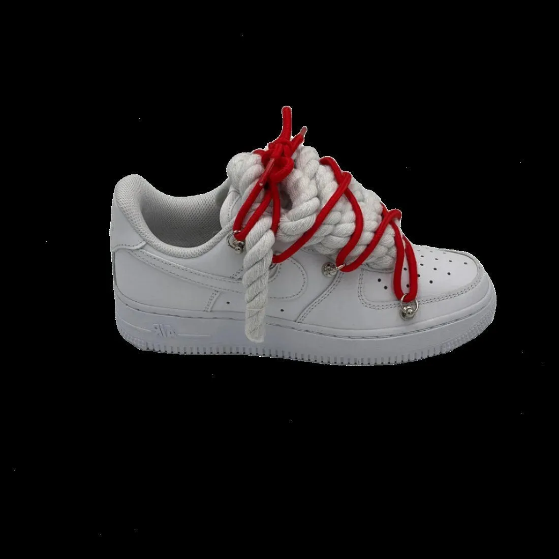 Trail Ease Nike Air Force 1 ??Rope Laces White" Triple Red