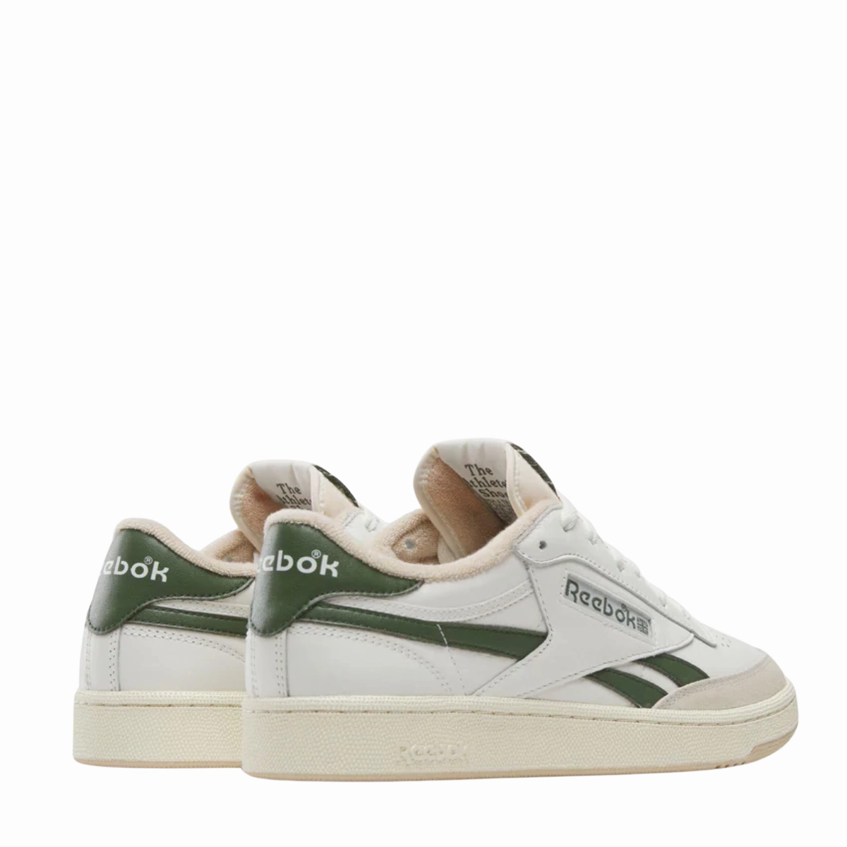 Reebok Men's Club C Revenge Vintage in Chalk/Breakaway Green/Tan Everyday Timeless Fit