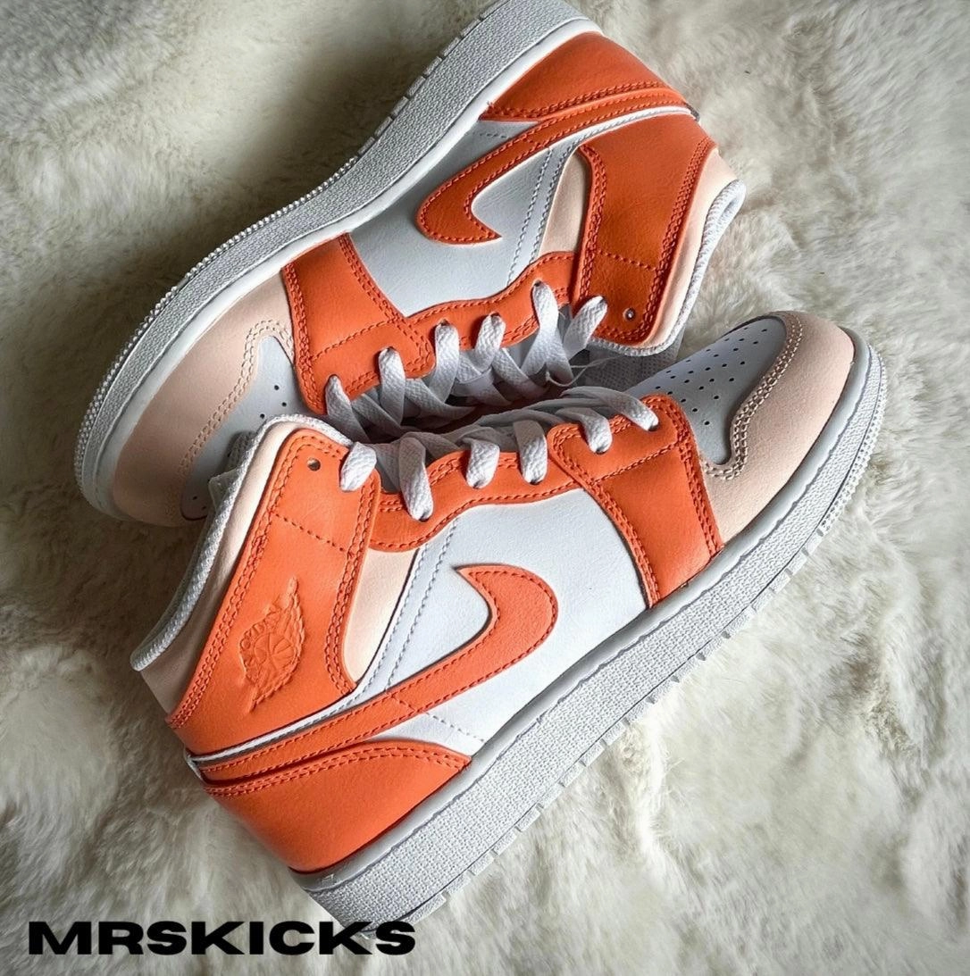 Athletic Velvet Rich Custom Pumpkin Latte Jordan 1