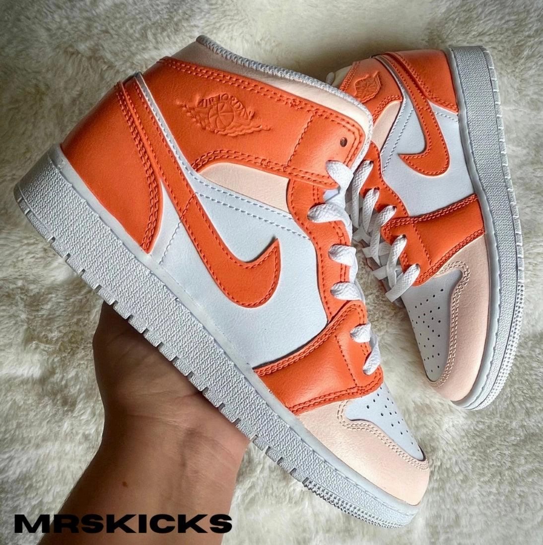 Custom Pumpkin Latte Jordan 1 Yoga Base Active