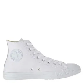 Reactive Rebound Converse Chuck Taylor All Star Leather High Top in White Monochrome Fitted Design