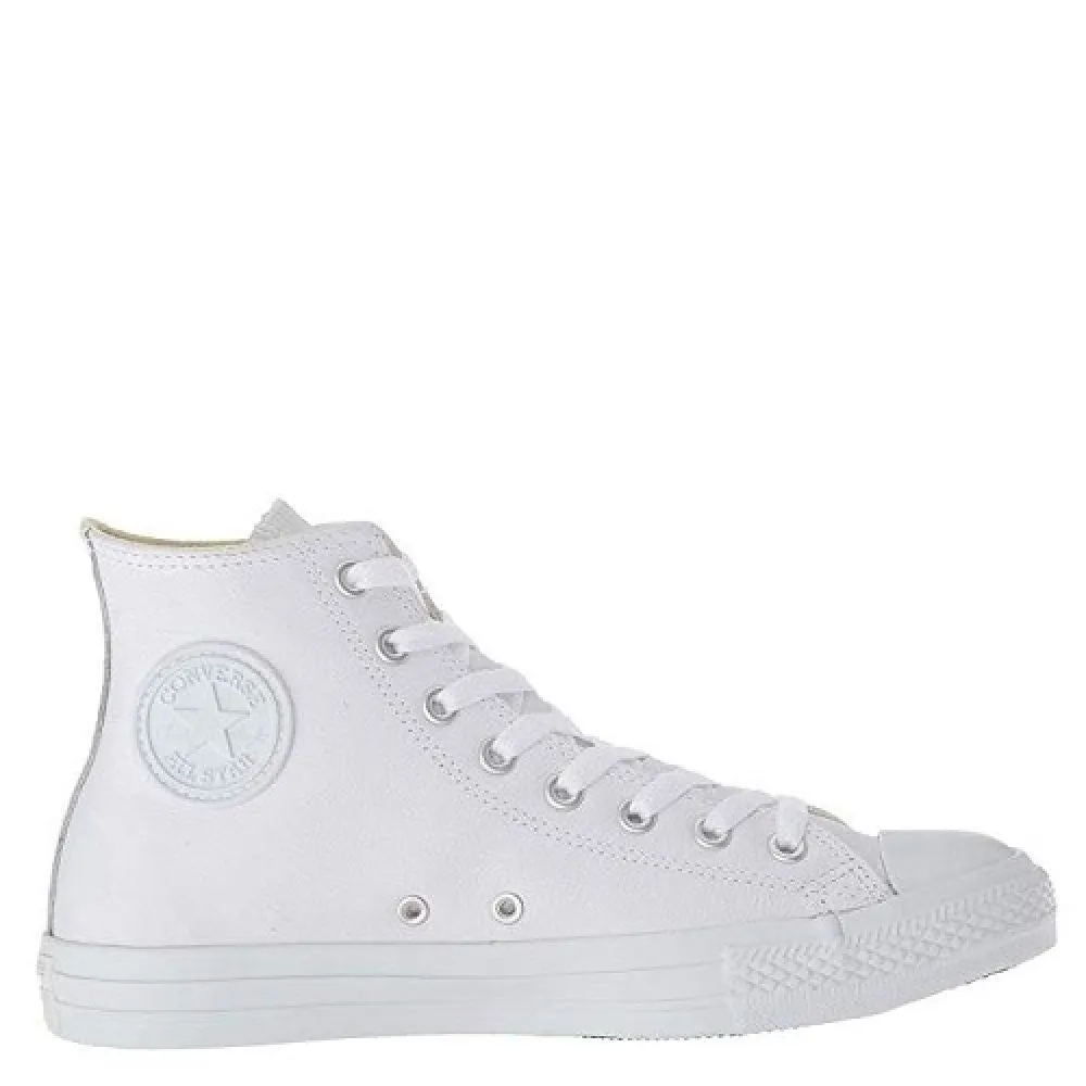Reactive Rebound Converse Chuck Taylor All Star Leather High Top in White Monochrome Fitted Design