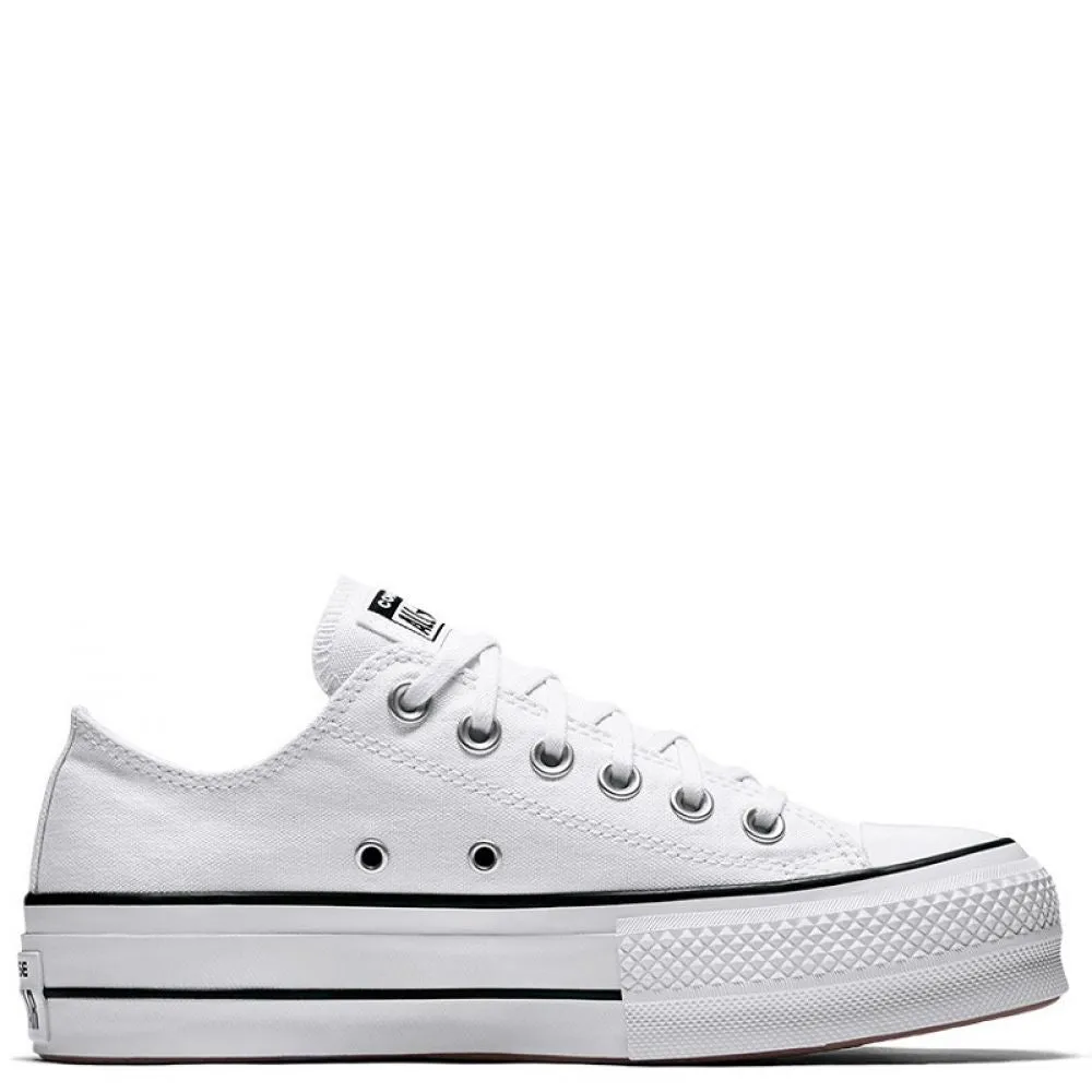 Converse Women's Chuck Taylor All Star Lift Low Top in White/Black Flexible Sole High-Quality Material Sunny Day