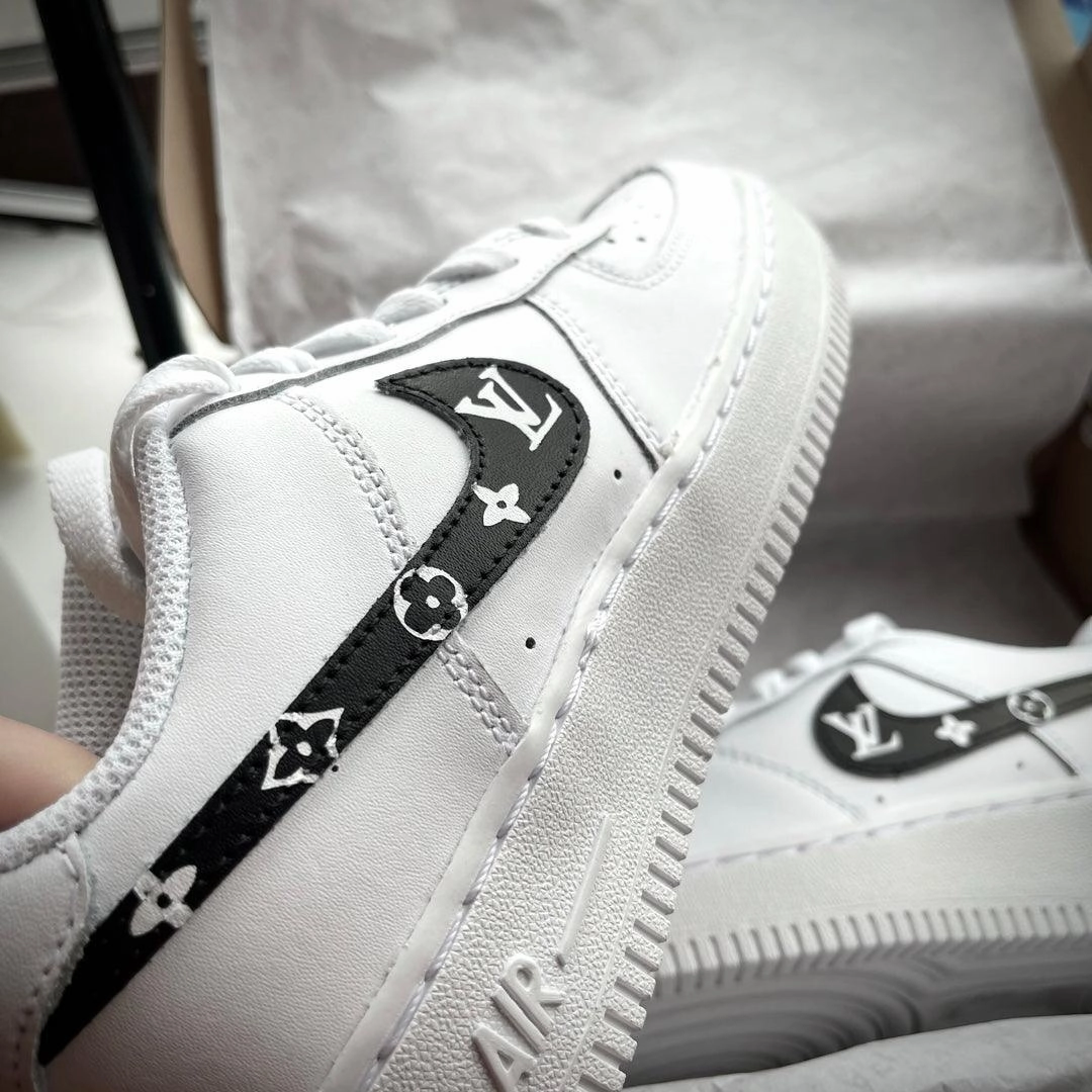 Custom Black Lv Airforce 1 Cotton Base Fitness Vibe