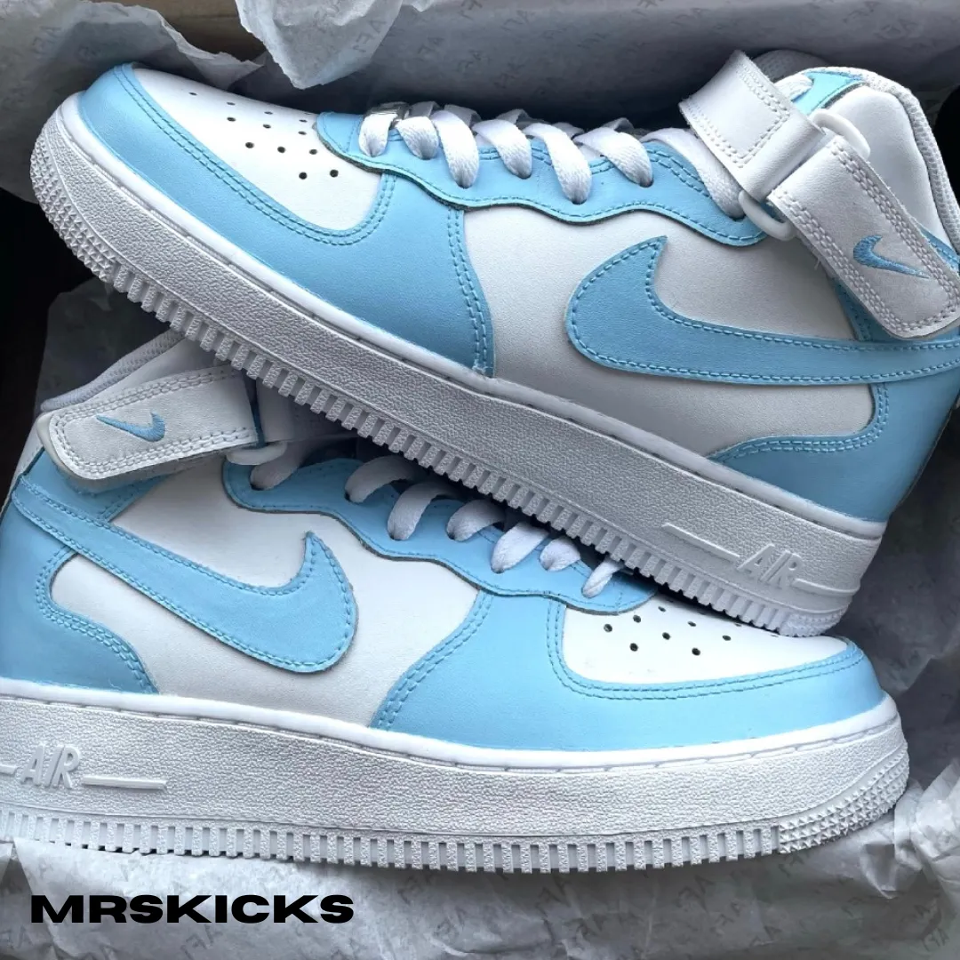 Fight Mode Custom Baby Blue Airforce 1 Mid