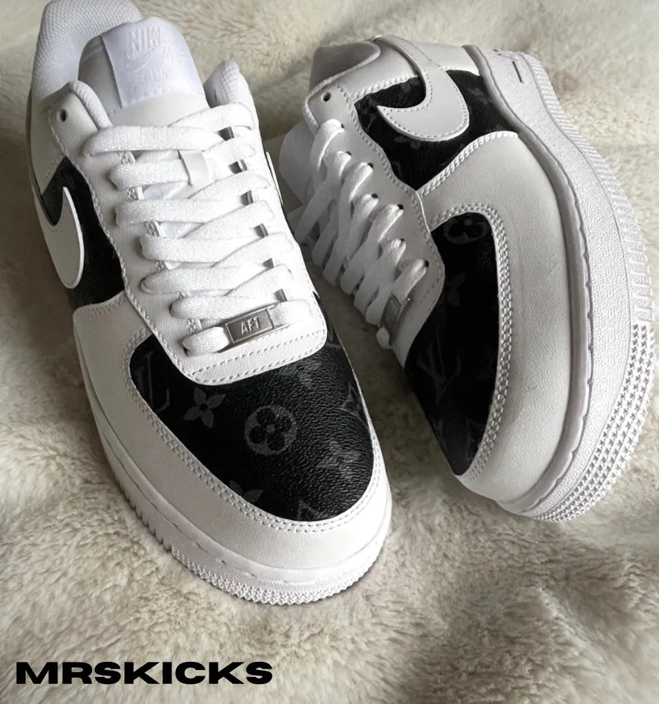 Custom Black & Grey Lv Airforce 1 Flexible Design