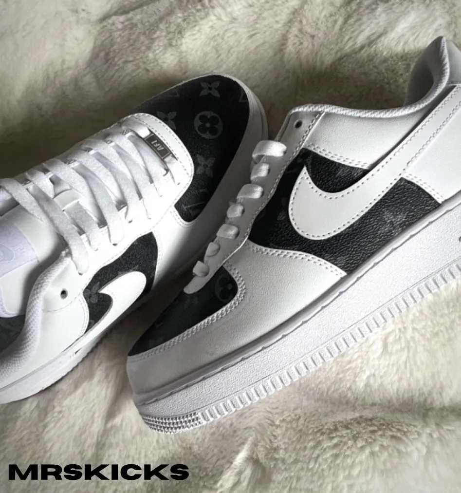 Custom Black & Grey Lv Airforce 1 Pastel tone Hill Walk