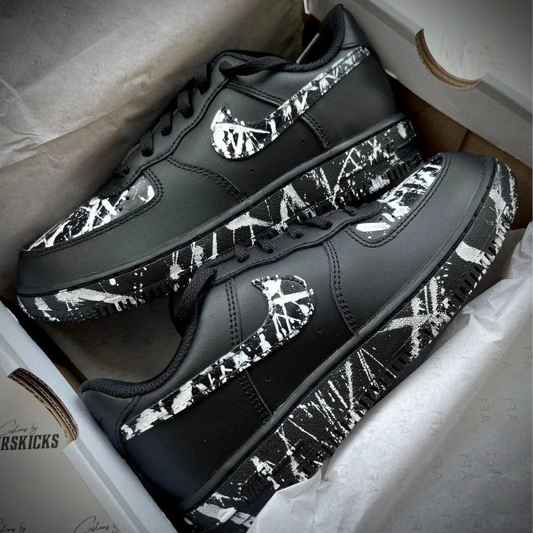 Custom Black & White Splatter Airforce 1 Court Grip