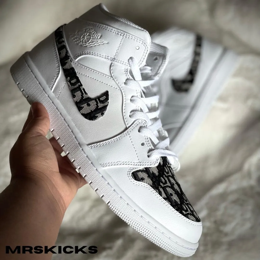Custom Black CD Jordan 1 Suede Soft Outfit Key