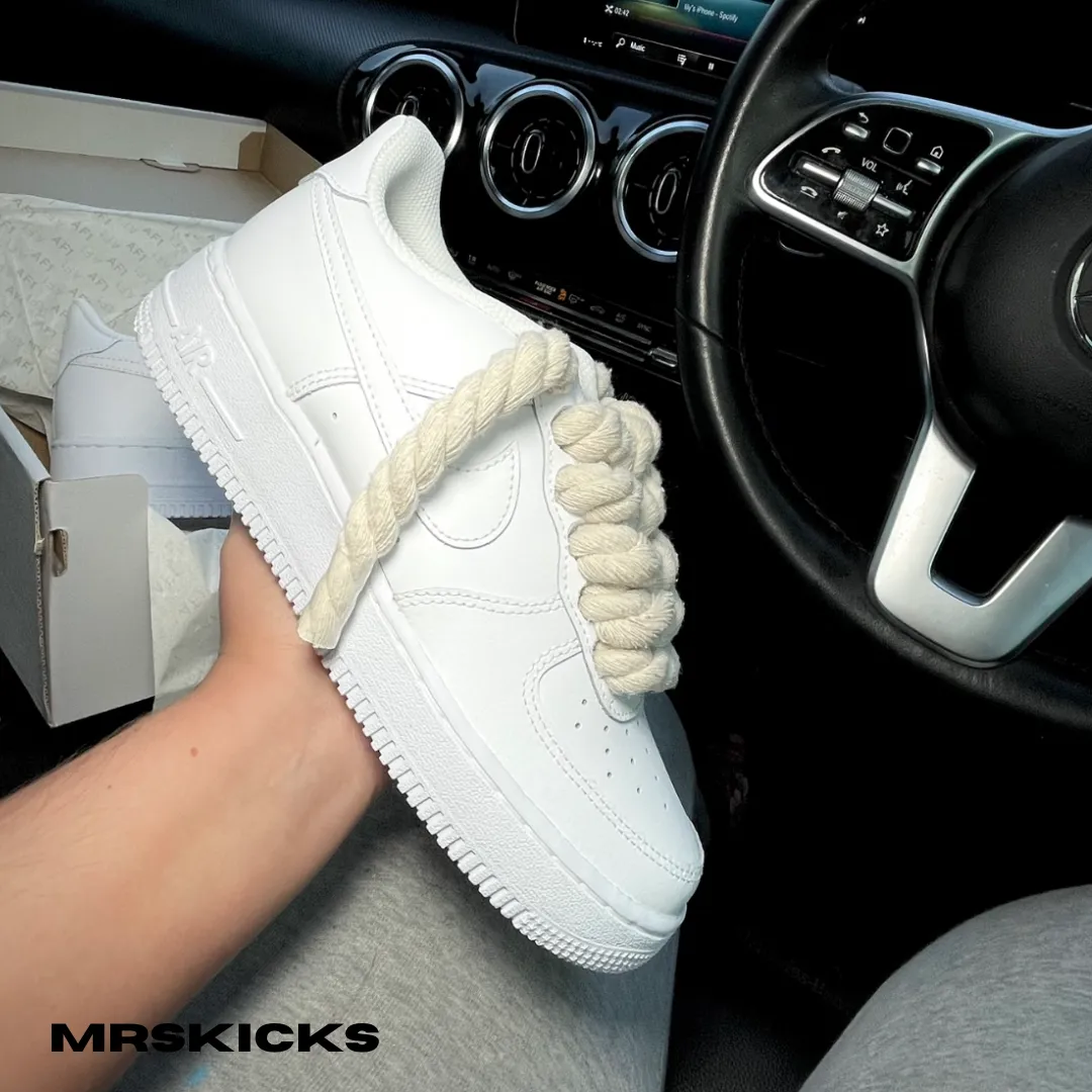Custom Cream Rope Airforce 1 Rain Step Sport Active