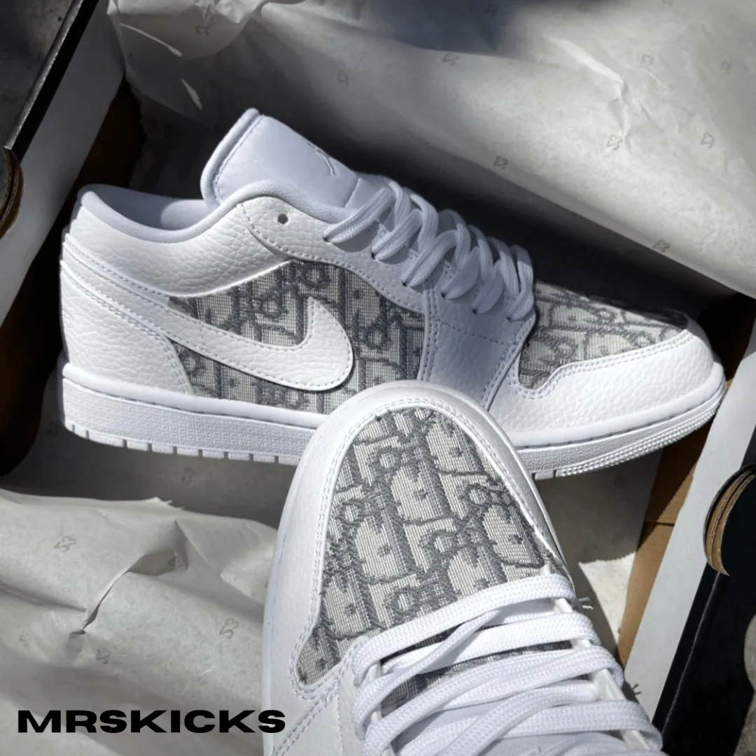 Street Cool Comfort collar Custom Grey CD Jordan 1 Low