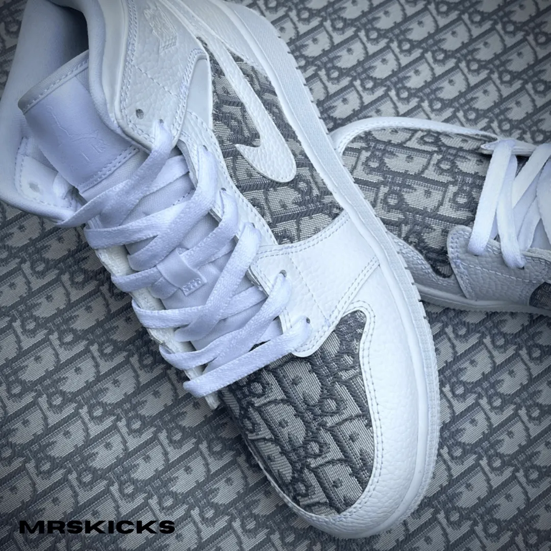 Comfortable Insole Abrasion resistant Custom Grey CD Jordan 1