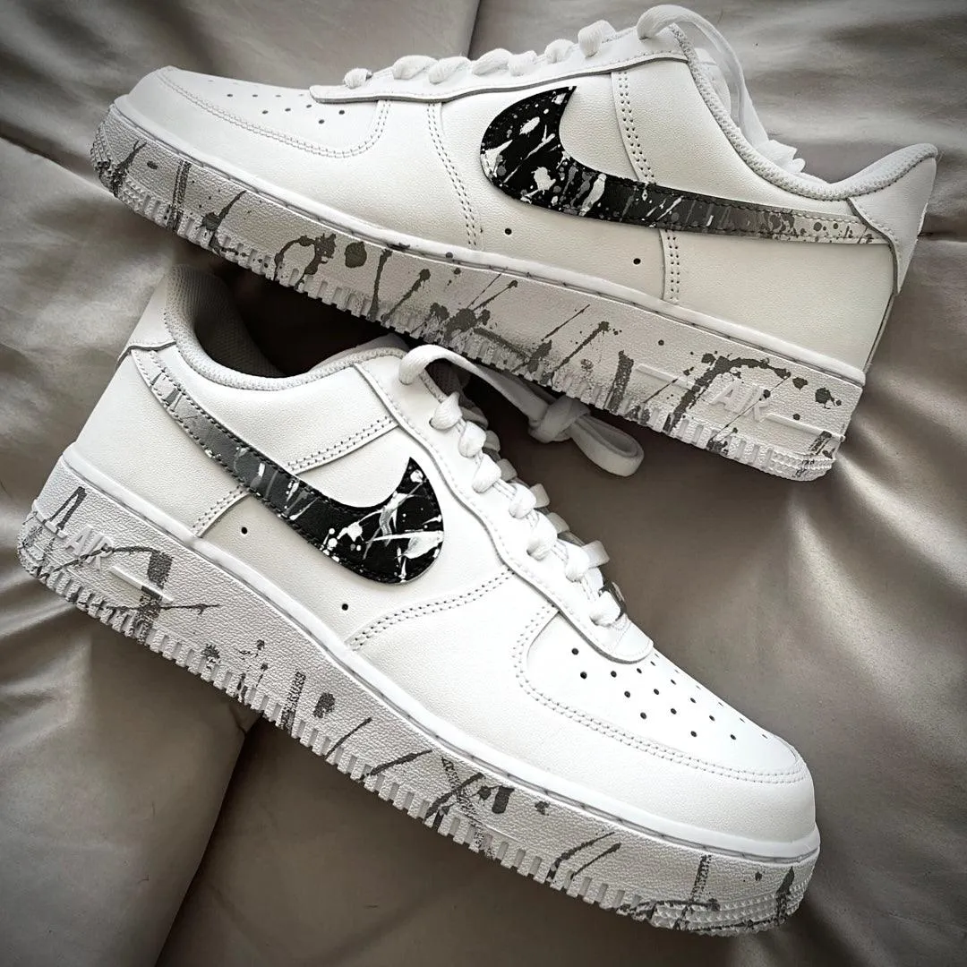 Custom Ombre Splatter Airforce 1 New Drop Shine Tone
